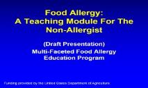 Food Allergy-A Teaching Module PowerPoint Presentation