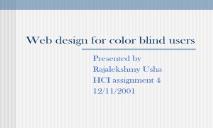 Color Blindness in Human PowerPoint Presentation