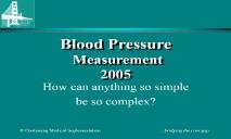 Measurement of Human Blood Pressure PowerPoint Presentation