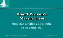 Measurement of Blood Pressure PowerPoint Presentation