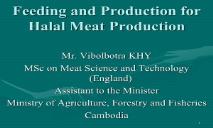 Feeding and Production for Halal Meat Production PowerPoint Presentation