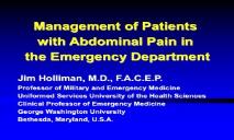 Management of Patients with Abdominal Pain in the Emergency PowerPoint Presentation