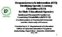 (RTI) Preventing and Identifying Specific Learning Disabilities (SLD) PowerPoint Presentation