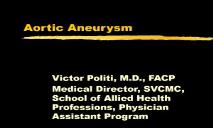 Aortic Aneurysm PowerPoint Presentation