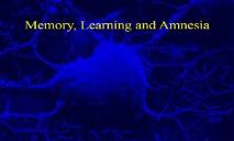 Learning Memory and Amnesia PowerPoint Presentation