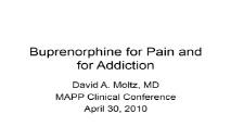 Buprenorphine for Pain and for Addiction PowerPoint Presentation