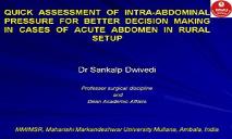 Overview of Abdominal Compartment Syndromes PowerPoint Presentation