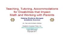 Teaching and Tutoring Students with Learning Disabilities PowerPoint Presentation