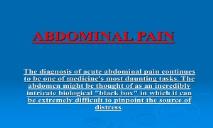 ABDOMINAL PAIN-An overview PowerPoint Presentation