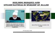Building Mosques and Steadfastness in Worship of Allah PowerPoint Presentation
