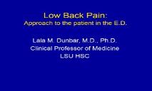 About Low Back Pain PowerPoint Presentation
