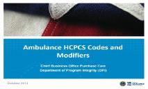 Ambulance HCPCS Codes Modifiers and Schemes PowerPoint Presentation