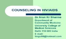 COUNSELING IN HIV-AIDS PowerPoint Presentation