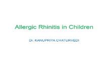 Allergic Rhinitis in Children PowerPoint Presentation