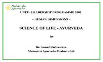 SCIENCE OF LIFE-Ayurveda PowerPoint Presentation