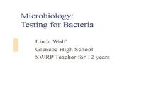 Bacteria Testing PowerPoint Presentation