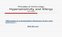 Hypersensitivity and Allergy PowerPoint Presentation