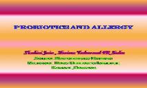 Probiotics and Allergies PowerPoint Presentation