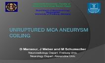 Unruptured MCA aneurysm coiling PowerPoint Presentation
