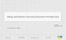 Allergy and Asthma-Improving Outcomes in Primary Care PowerPoint Presentation