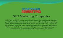 SEO Marketing Companies PowerPoint Presentation