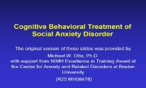 Pollack APA Symposium-Anxiety Disorders Association of America PowerPoint Presentation