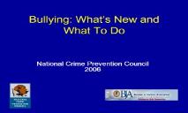Bullying-Whats New and What To Do PowerPoint Presentation