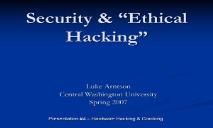 Security and Ethical Hacking PowerPoint Presentation