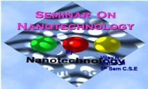 Seminar On Nanotechnology PowerPoint Presentation