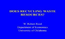 Does Recycling Waste Resources PowerPoint Presentation
