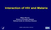 Interaction of HIV and Malaria PowerPoint Presentation