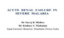 ACUTE RENAL FAILURE IN SEVERE MALARIA PowerPoint Presentation