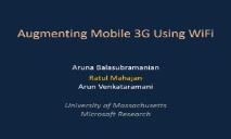 Augmenting Mobile 3G Using WiFi PowerPoint Presentation