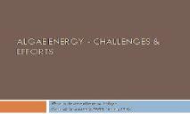 Algae Energy (Challenges and Efforts) PowerPoint Presentation