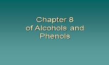 Alcohols (Faculty Website Directory) PowerPoint Presentation