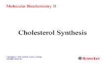 Cholesterol Synthesis PowerPoint Presentation