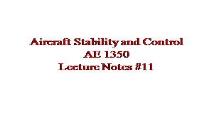 Aircraft Stability and Control PowerPoint Presentation