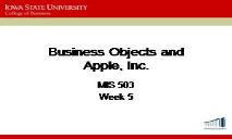 Business Objects and Apple Inc PowerPoint Presentation