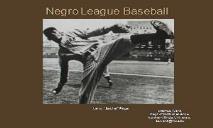 Negro League Baseball PowerPoint Presentation
