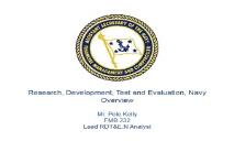 Research, Development Test and Evaluation Navy Overview PowerPoint Presentation