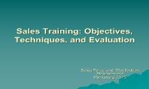 Sales Training Objectives, Techniques and Evaluation PowerPoint Presentation