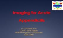 Imaging for Acute Appendicitis Navy Emergency Medicine PowerPoint Presentation