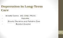 Depression in Long Term Care PowerPoint Presentation