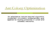 Info Ant Colony Optimization PowerPoint Presentation