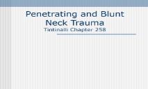 Penetrating and Blunt Neck Trauma Tintinalli Chapter 258 PowerPoint Presentation