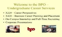 BPO Undergraduate Career Services PowerPoint Presentation
