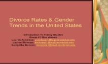 Divorce Rates Gender Trends in the United States PowerPoint Presentation