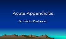 Acute Appendicitis University Jordan PowerPoint Presentation