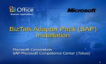 BizTalk Adapter Pack (SAP) installation PowerPoint Presentation