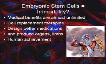 Embryonic Stem Cells Immortality PowerPoint Presentation